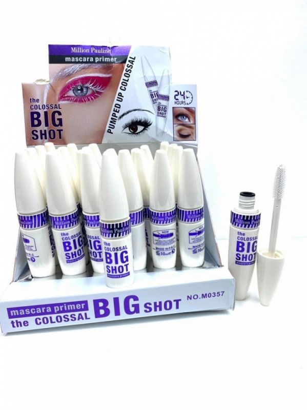 White Mascara Base with Silicone Brush Million Pauline Colossal Big Shot Mascara Primer